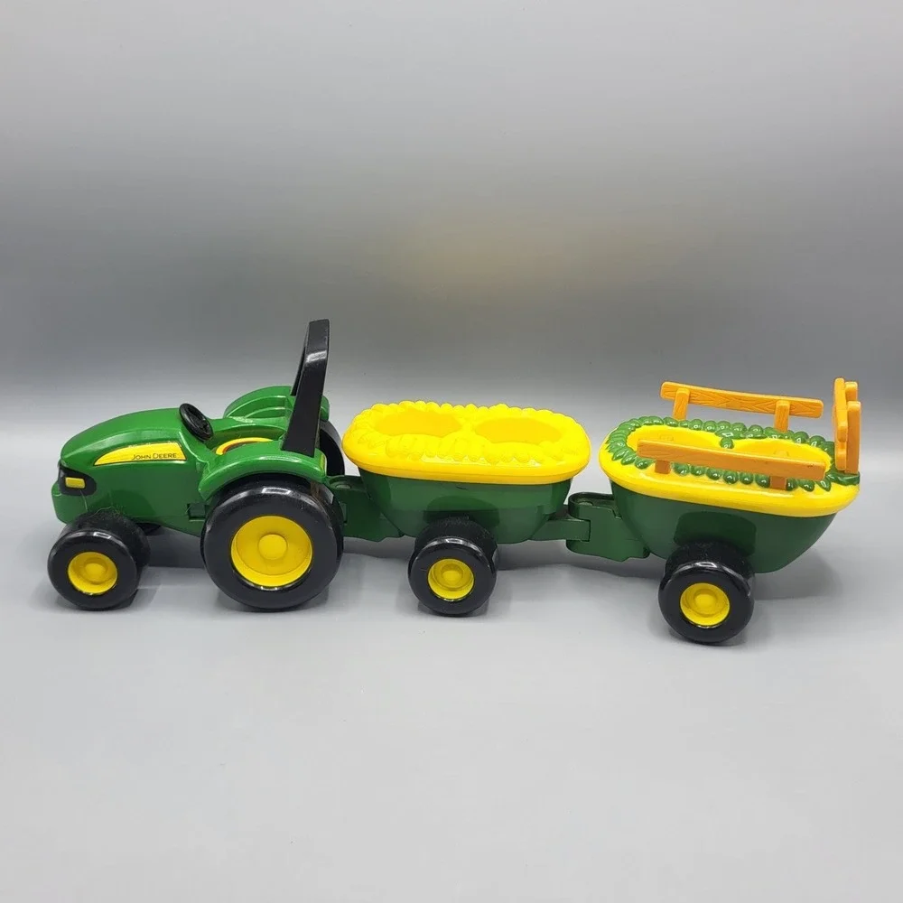 John Deere Animal Sounds Hayride Tractor Toy Kids Green Yellow Works